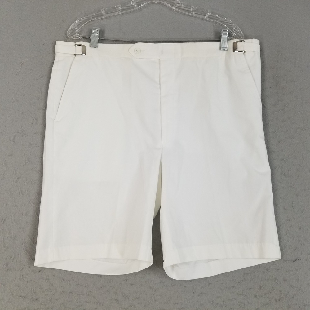 Island Club Ltd Shorts Mens 36 White Adjust-tizer Vintage Golf Cotton Blend USA